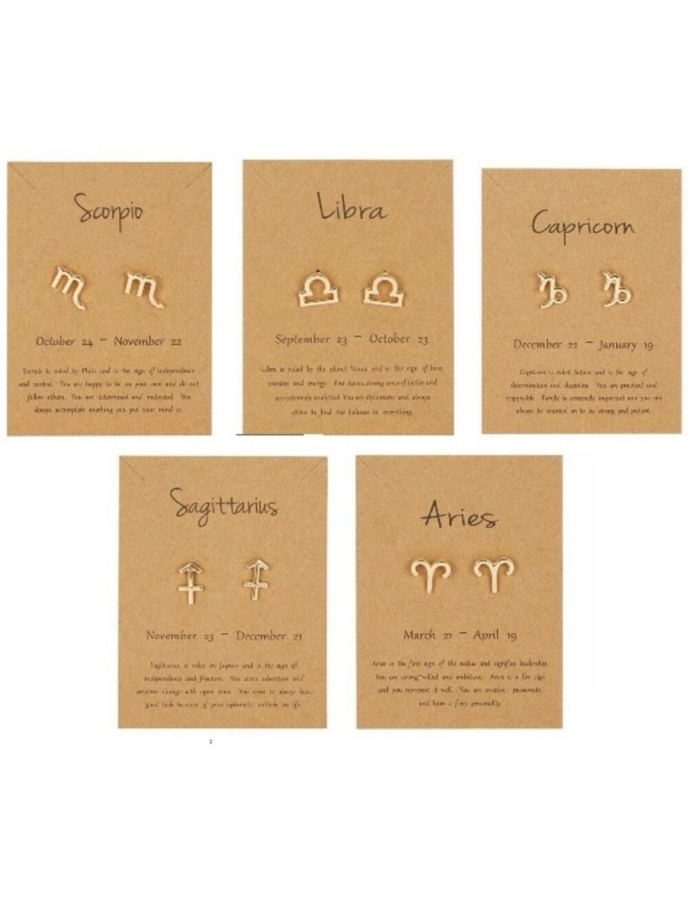 NEW ~ ZODIAC STUD EARRINGS 
~♈️ARIES 
~♑️CAPRICORN 
~♎️LIBRA 
~♏️SCORPIO…